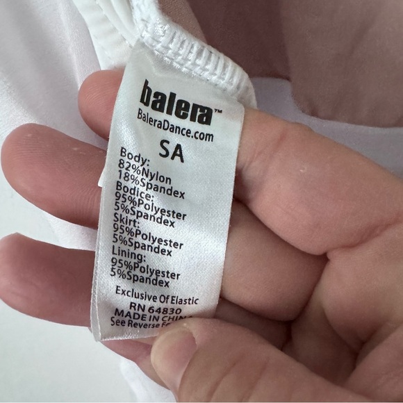 Balera white leotard with skirt Size Small Adult - Picture 2 of 5